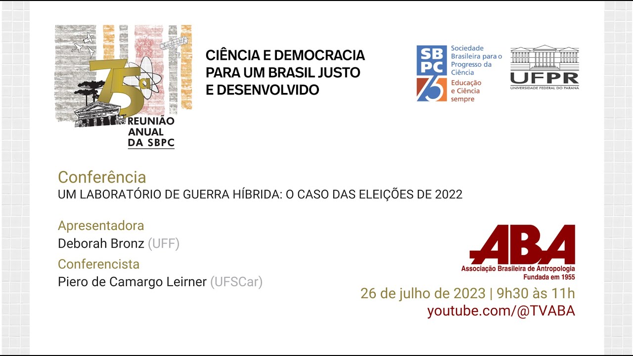 Atividade da ABA na 75ª Reunião Anual da SBPC - Conferência