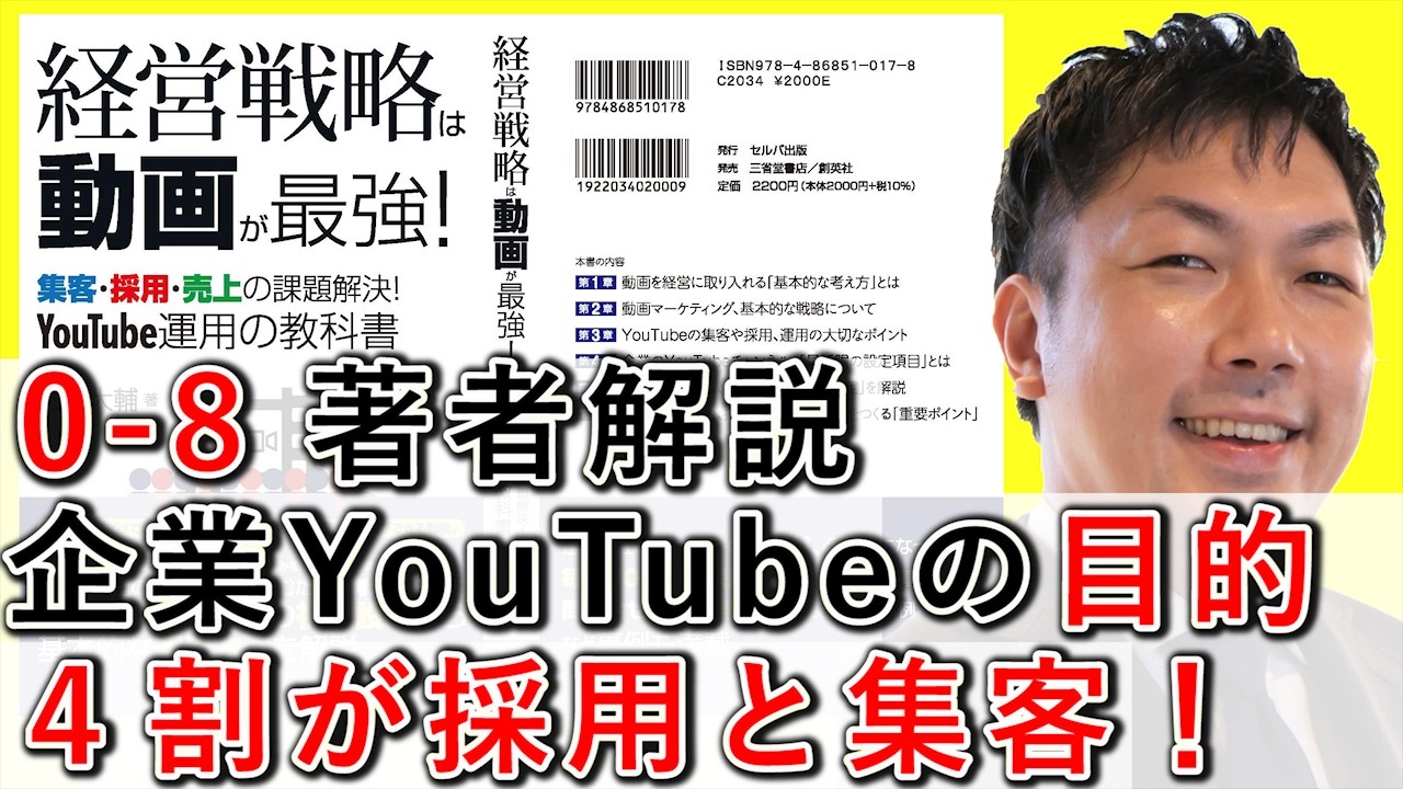 企業YouTubeの目的は4割が採用と集客であることを解説する動画