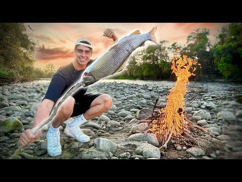 Gebirgsfluss Survival Catch&Cook am Lagerfeuer 🔥