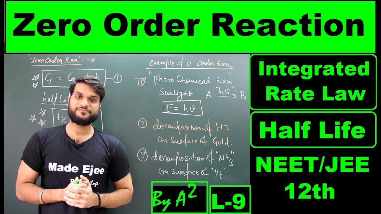 (L-9) Zero Order Reaction | Integrated Rate Law | Half Life | Chemical Kinetics By Arvind Arora