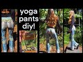 DIY How To Make Flare Yoga Pants Leggings EASY On A 100 Year Old Hand Powered Sewing Machine