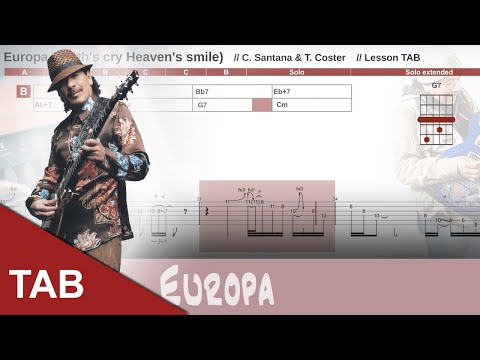 Europa - Santana - Guitar Lesson tabs and chords