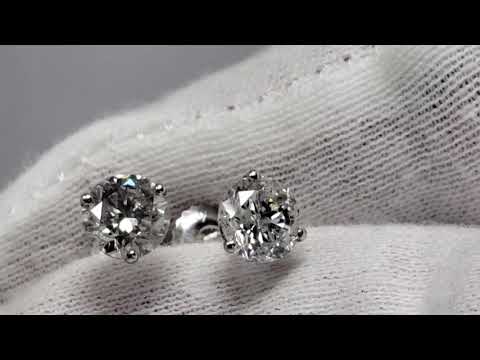 2.03ctw Natural Diamonds Studs Earrings F Color SI3 Clarity