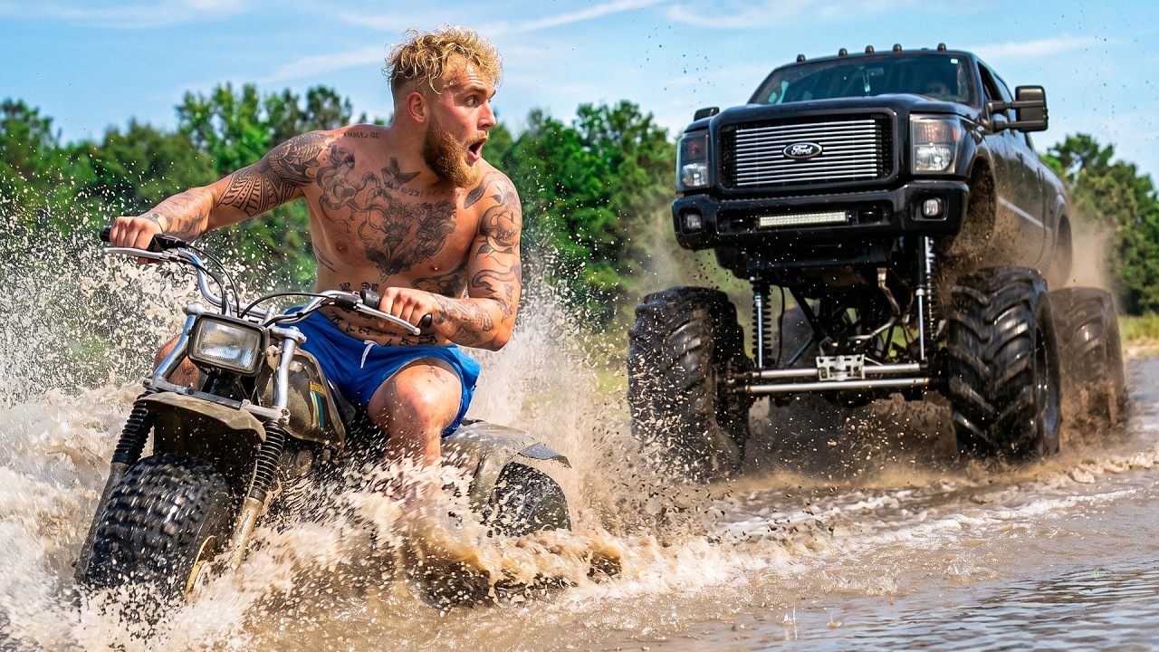 JUMPING MY MONSTER TRUCK INTO MY LAKE (lol)