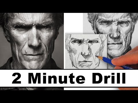 How to Draw Clint Eastwood in 2 Minutes