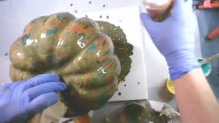Acrylic Pour Disaster - Making Pumpkin Mud  HOW NOT TO DO AN ACRYLIC POUR