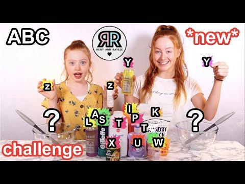 ABC Alphabetical Slime Challenge *Easter Edition | Sis vs Sis | Ruby and Raylee
