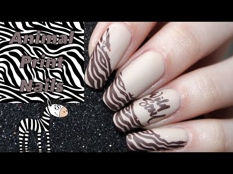 Animal Print Nail Art 🦓 || Beige and Brown Nails || Deyanira Morales Nail_Art