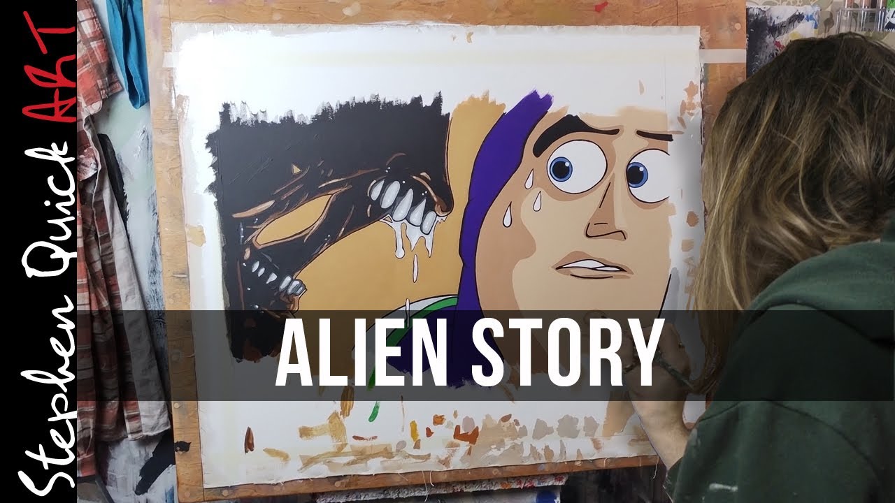 ALIEN x TOY STORY Parody Painting - 5 Years in the Making - Stephen Quick #alien #toystory #parody