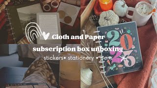 Cloth and Paper Subscription Box Unboxing | Planner | Planning |
