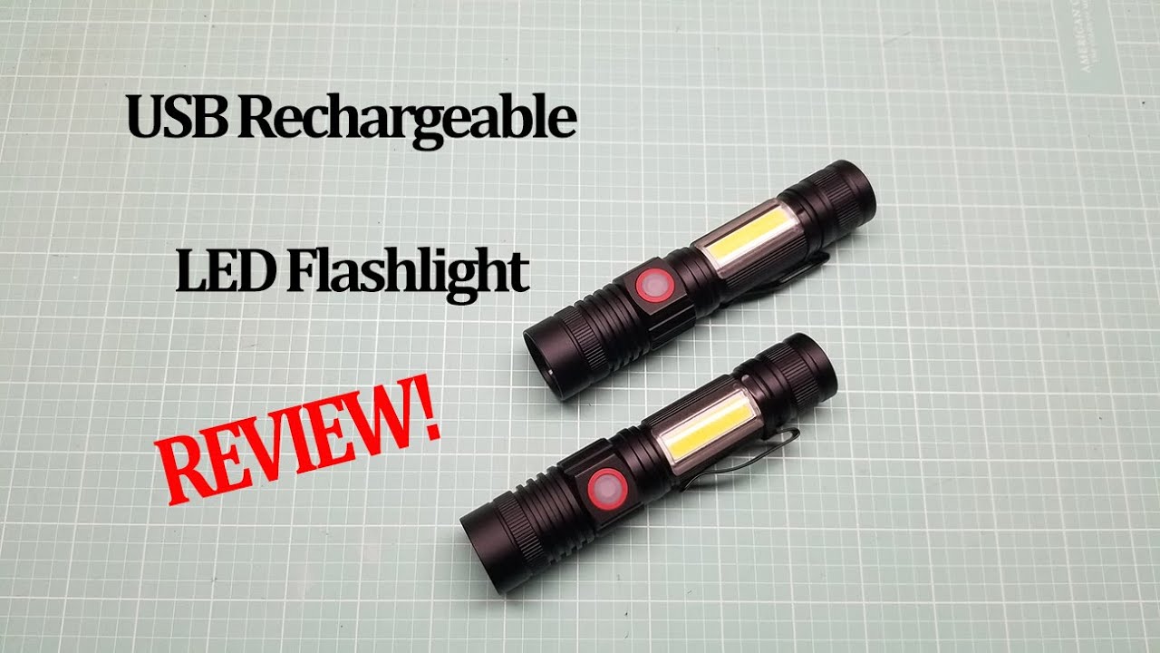 Amazon LED Flashlight USB rechargeable 2pack REVIEW
