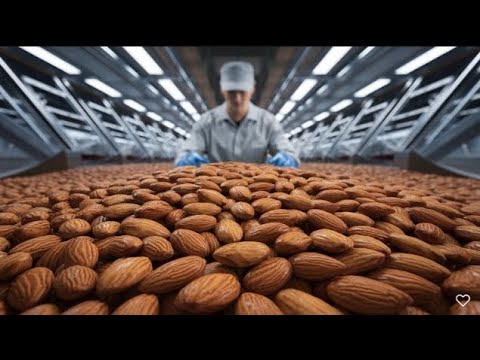 How Tons Of American Almonds Are Produced I Almond Harvesting & Factory Process
