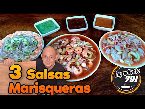 Como hacer SALSA para CAMARON y MARISCOS 3 versiones 🚀 Verde, Roja y Negra │ Ingrediente 791