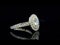 Double Halo Pave Diamond Engagement Ring