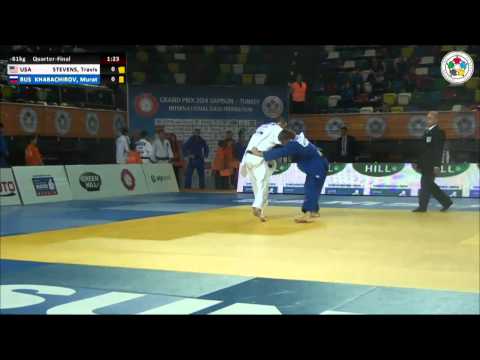 Travis STEVENS (USA) Vs Murat KHABACHIROV (RUS) - Judo Grand Prix Samsun 2014 [-81kg]