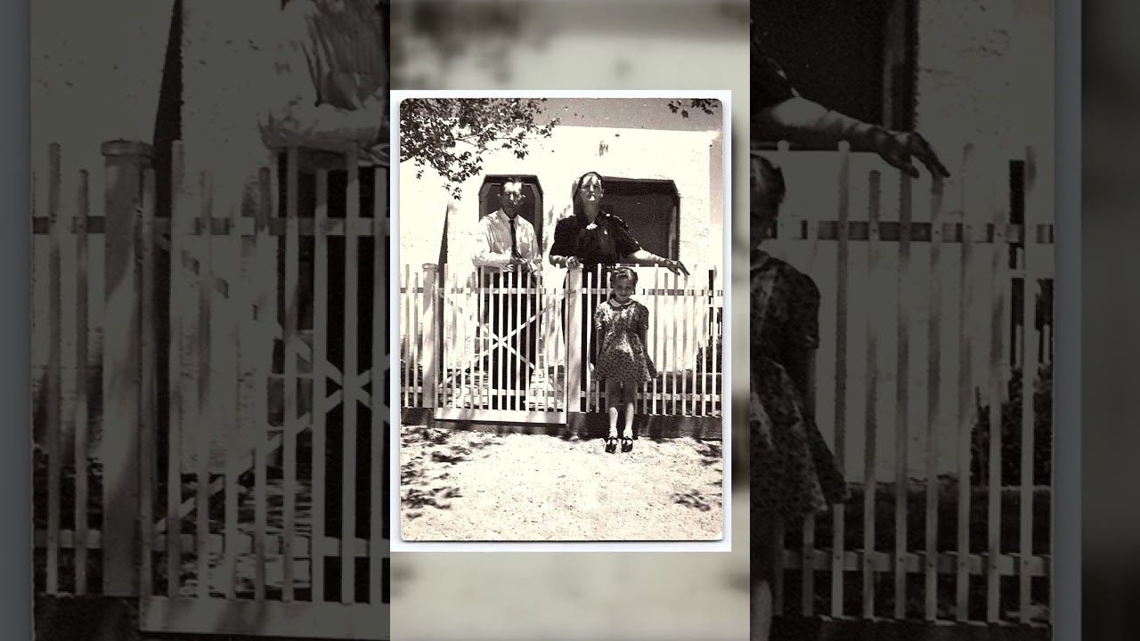 Family Portrait at Picket Fence, Black and White, 1940s Video