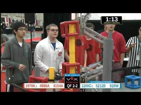 2015 VRC Math QF2-2 - 1970K 4886A 4154A vs 1200C 5212B 929W - 55 to 94 - VEX Worlds 2015 - Math Div