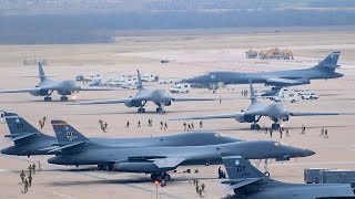 The U.S. Tests Drop Bombs from B-1 Lancer Bomber near a Chinese Military Base
