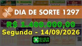 Resultado da Dia de Sorte 1297, Segunda-feira, 14/09/2026
