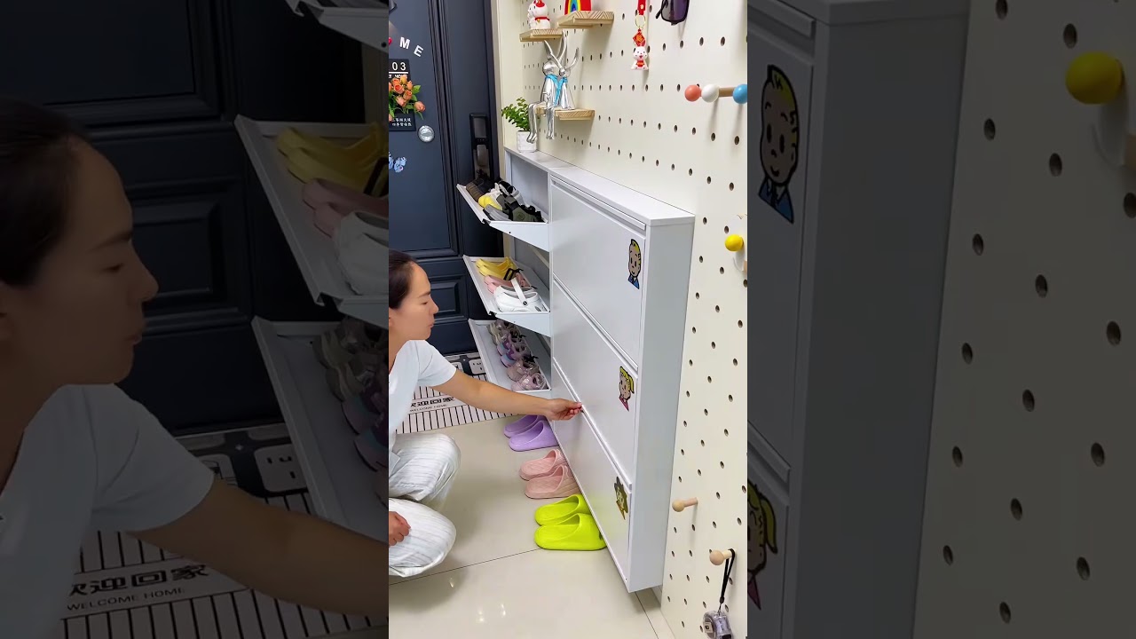 Space-Saving Shoe Cabinet for Small Entryways#feedshorts #shortvideo