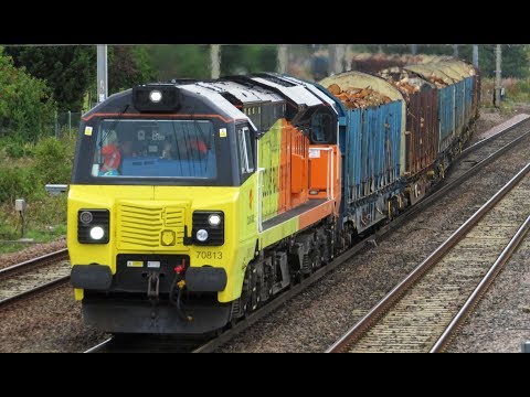 Class 70 THRASH!! Colas Rail Freight 70813 - 6J37 Logs, Balshaw Lane Jn 14/08/18.