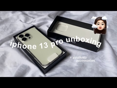 iphone 13 pro (silver) aesthetic unboxing | accessories + camera test ☻