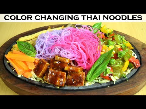 How to make Thai noodles change color | Thai sizzler with color changing noodles| Yummylicious