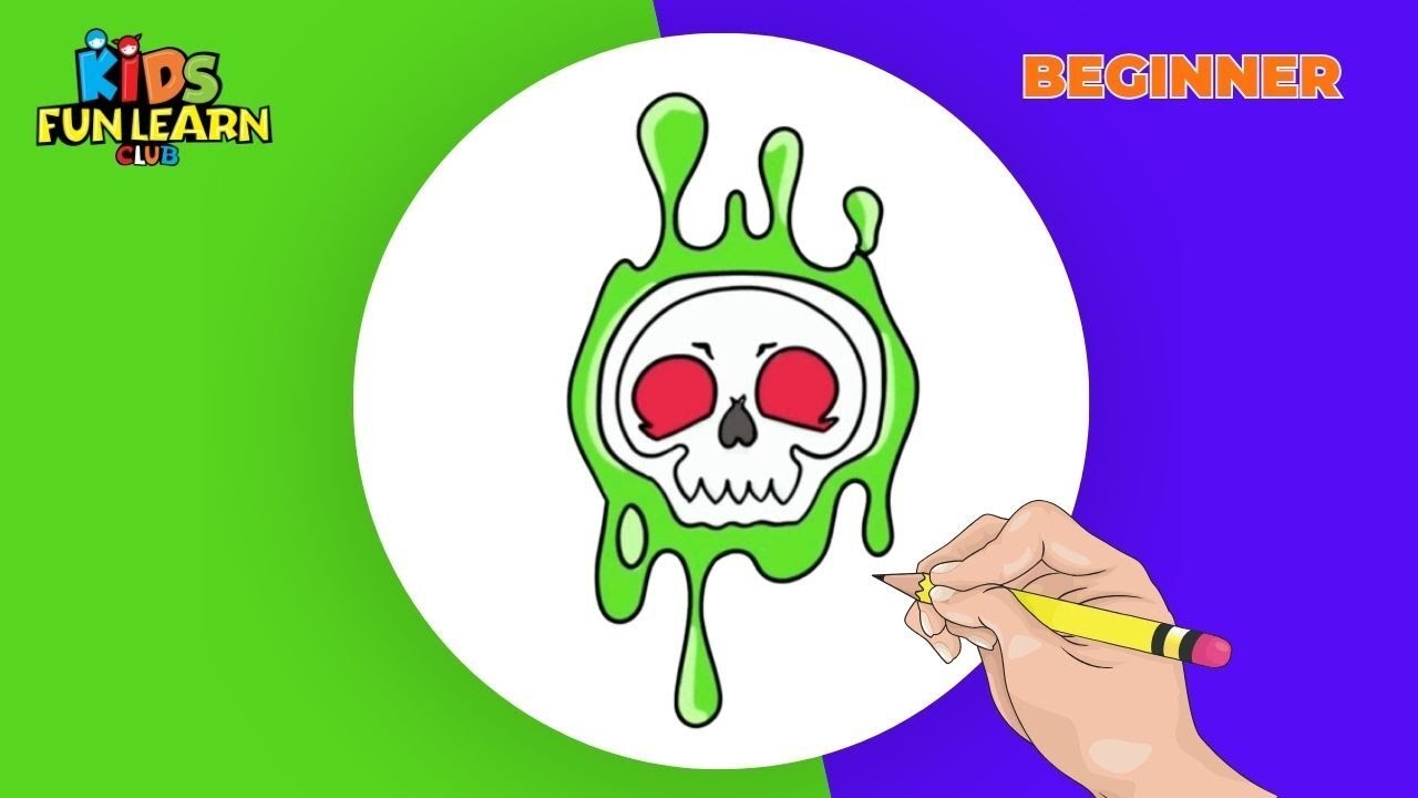 How to draw Slimy Skeleton for Kids