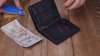 Вертикальный кошелек для стильных мужчин из натуральной кожи ST Leather 22464 черный