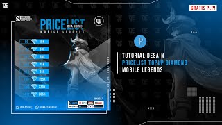 Download lagu Cara Membuat Poster Pricelist Topup Diamond Mobile Legends | FREE PLP - Pixellab Android mp3