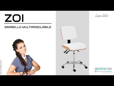 Zoi sgabello multiregolabile con seduta piatta e schienale ergonomico