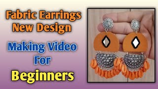 New Design in Fabric Earings 🤗Making Video #handmadejewelry #earrings #fabricjewelry #smallbussiness