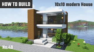 マイクラ建築：モダンな家の作り方。大きい開放的な窓。簡単10x10ブロック。No.49【Minecraft】