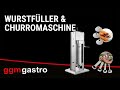 Commercial Manual Sausage Filler and Churro Machine - 7 Litres - Stainless Steel - incl. 4 Sausage Filler Nozzles and 3 Churro Nozzles