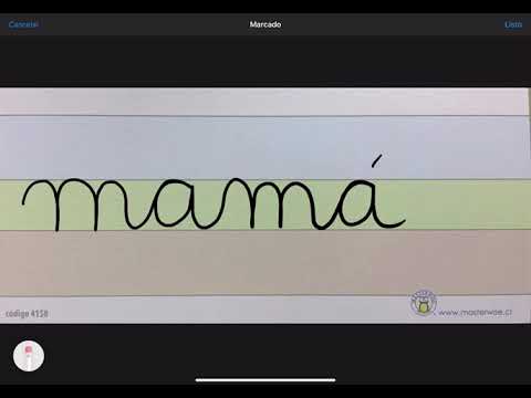 Escritura de letra m en caligrafía  horizontal
