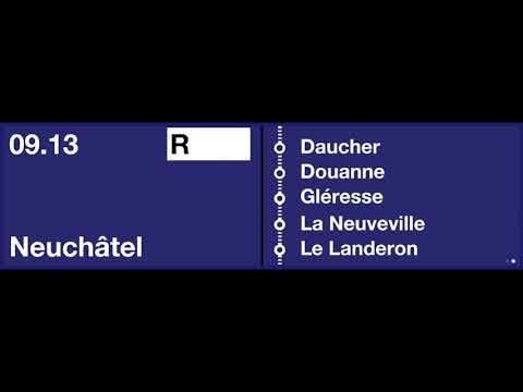 annonce CFF / SBB Ansage • Reminder • train régional/Regionalzug • Biel/Bienne – Neuchâtel