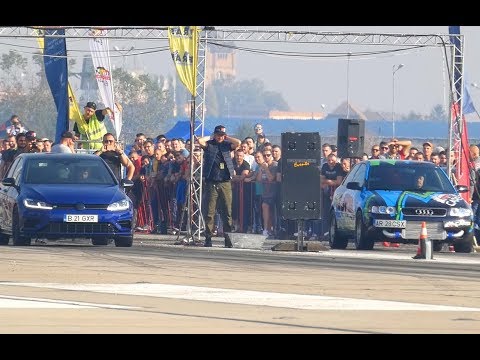 950 HP AUDI RS3 vs 420 HP 2018 VW GOLF R - Drag Race