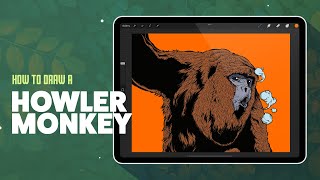 How to draw a Howler Monkey Easy drawing | Sketch & pen drawing time-lapse video in Procreate