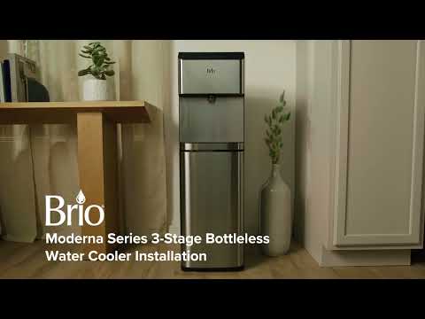 Part of a video titled Brio Moderna Touchless 3-Stage Bottleless Water Cooler I ... - YouTube
