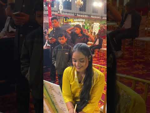 Live wedding painting ✨️ 🖼 #livepainting #wedding #artist #art #artsy.gomtii #weddingnight #love