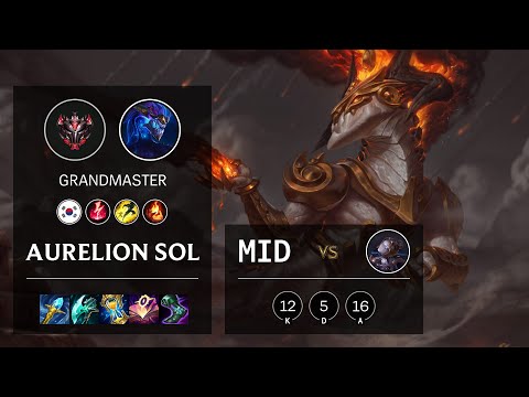 Aurelion Sol Mid vs Orianna - KR Grandmaster Patch 11.6
