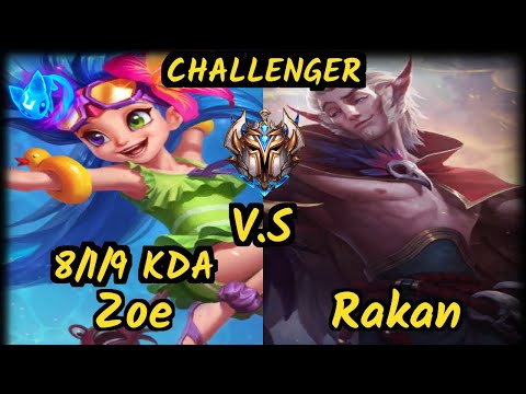 SUP Frozen (ZOE) vs RAKAN - 8/1/9 KDA MID CHALLENGER GAMEPLAY - EUW v9.7