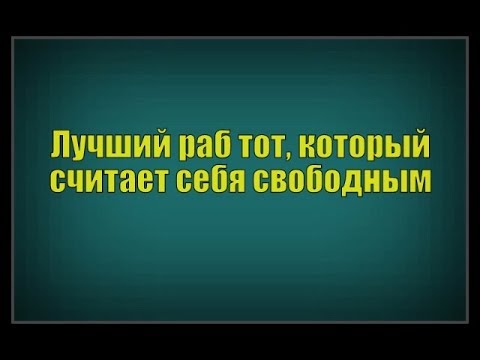 Самый лучший раб - это свободный раб