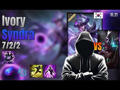 Ivory Mid Syndra vs Ekko lol KR solo rank Full Game 15.21 | Ivory 신드라 vs 에코