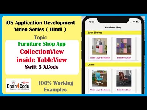 Furniture Shop - Add Collection View inside Table View Cell in Swift 5 XCode | Hindi | iOS App