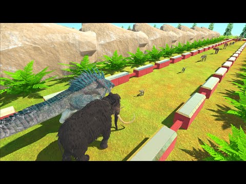 New Wolly Mammoth vs Update T-REX Death Run in Animal Battle Revolt Simulator