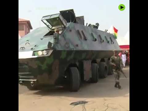 Exoskeleton suits & gigantic armored car unveiled in Ghana (weapon to surpass metal gear