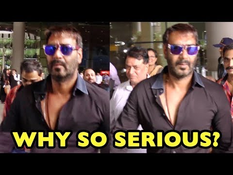 Ajay Devgn Spotted In A Serious Look At Mumbai Airport