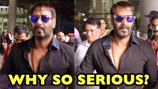 Ajay Devgn Spotted In A Serious Look At Mumbai Airport