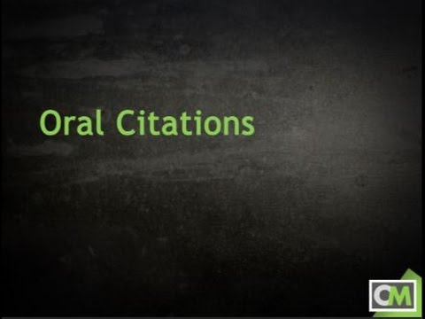 Oral Citations